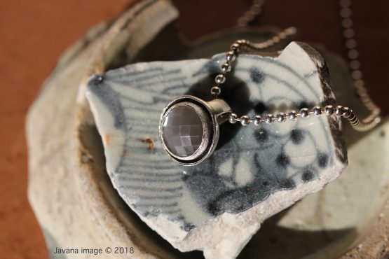 grey moonstone oxidized pendant