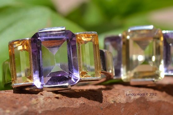 amethyst & citrine combination ring