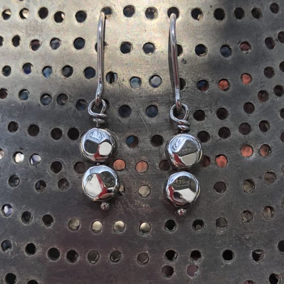 hammered bead earrings