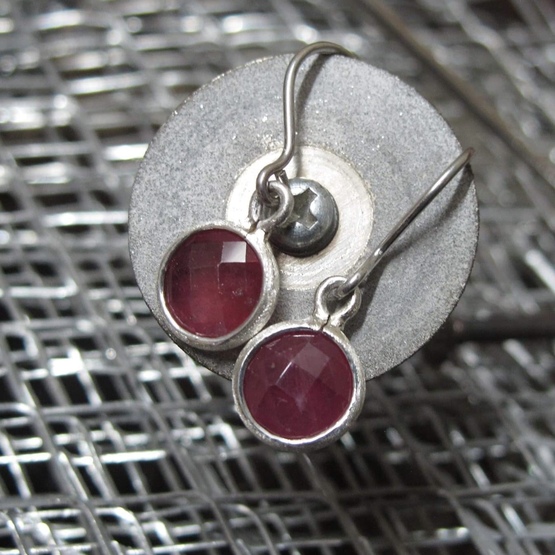 pink milky sapphire earrings