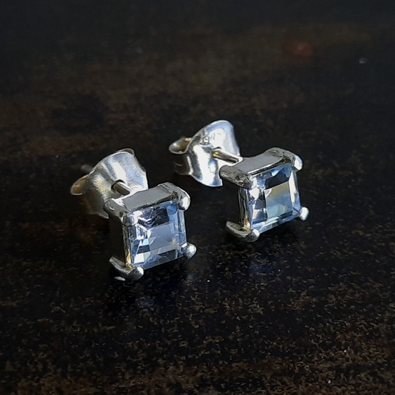 light blue topaz studs